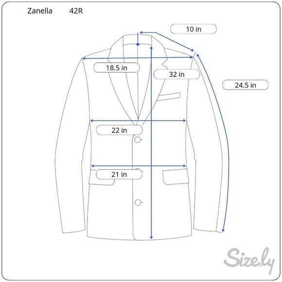 Mens Zanella Wool Blazer Made In Italy Charcoal Gray  Size‎ 42 - Picture 7 of 7